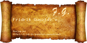 Fridrik Gusztáv névjegykártya